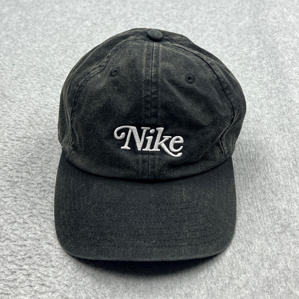 Nike Heritage86 Washed Golf Hat Adult OS Black Stitched Leather Strap Cap DH1637